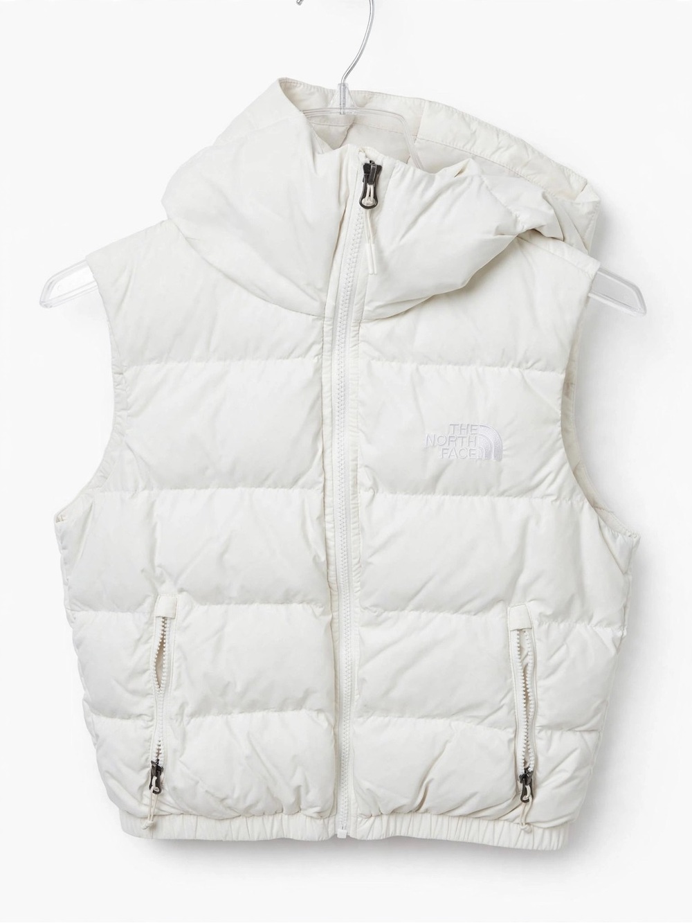 The North Face Women’s White Puffer Vest with Hood